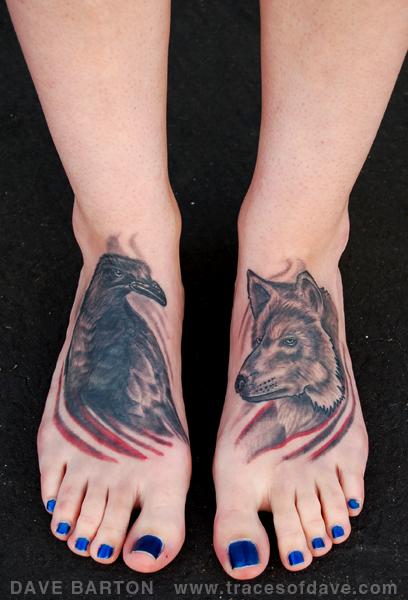 Tattoos Nature Animal Bird Crow Wolf Feet