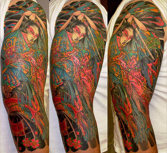 Traditional Japanese tattoos Tattoos Dragon Warrior Battle Sleeve