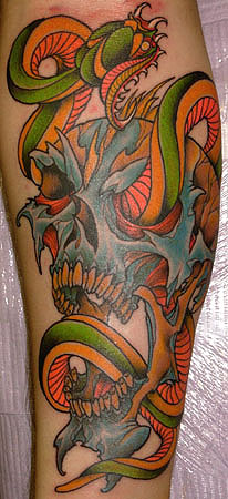 tattoos/ - Skull and snake - 13660