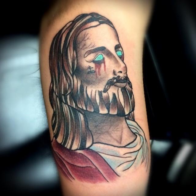 Depiction Tattoo Gallery : Tattoos : Religious : Demonic Jesus Tattoo