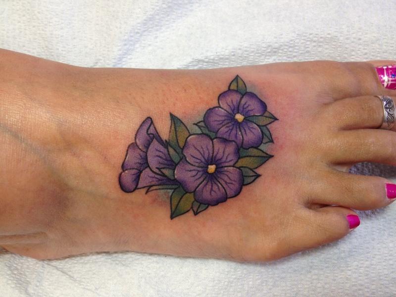 Depiction Tattoo Gallery : Tattoos : Flower : Violets Tattoo