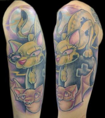 zombie cat tattoo