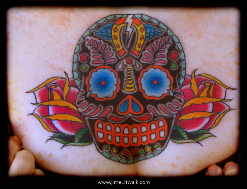 day of dead skull tattoo designs. Day of the Dead Skull Chest