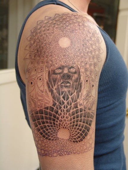 Blaze Schwaller - First stage of Alex Grey tattoo