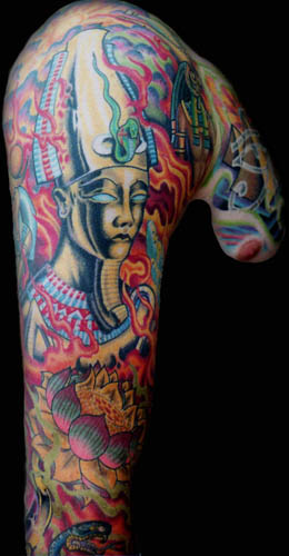 Egyptian Sleeve Upper Arm Tattoos