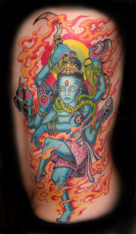 shiva tattoo. Girl with Shiva Tattoo on Back