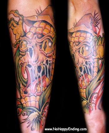 Looking for unique  Tattoos? Corn on the Cob Skull