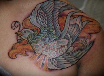 Looking for unique  Tattoos? Firey Dove