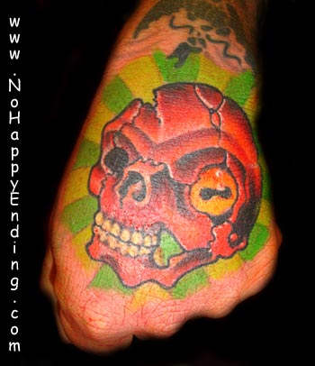 Looking for unique  Tattoos? Red Skull