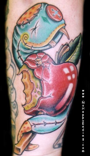 Looking for unique  Tattoos? Wormy Apple