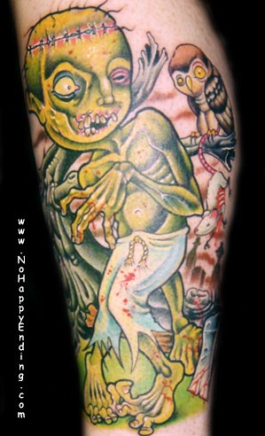 Looking for unique  Tattoos? Zombie Frankenstein