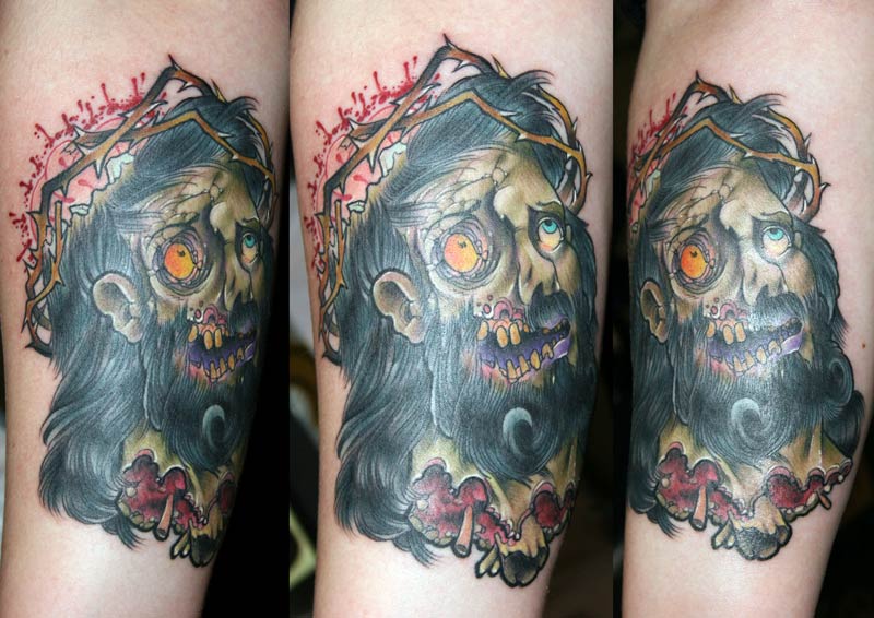 jesus tattoos. Turk - Zombie Jesus Tattoo