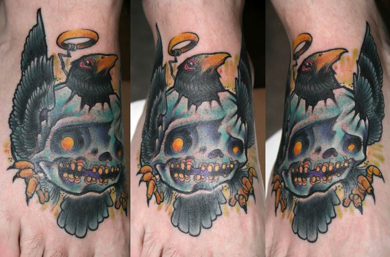 Turk Crow and Skull Tattoo