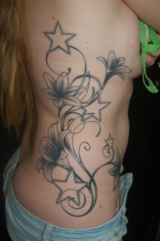 lily tattoos on side