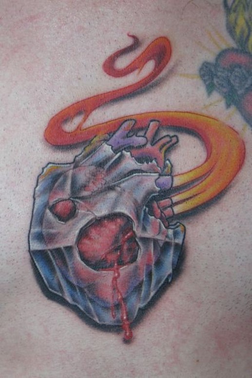 new school anatomical heart tattoos