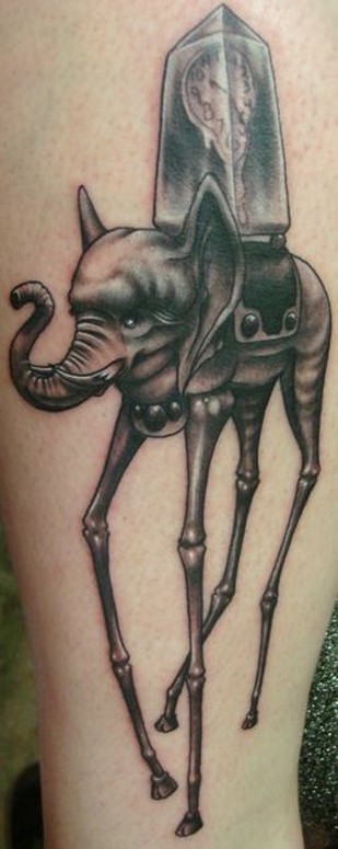 ben rettke salvador dali elephant tattoo