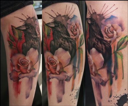 tattoos/ - Crow and roses tattoo - 89187