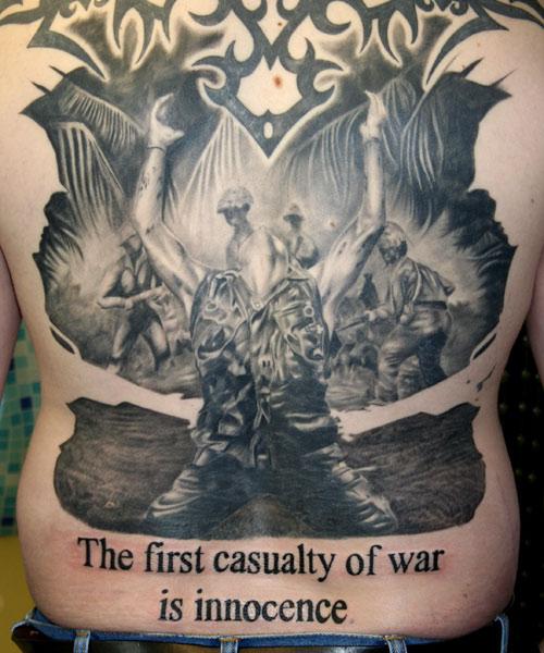 Looking for unique Lettering tattoos Tattoos Platoon Backpiece