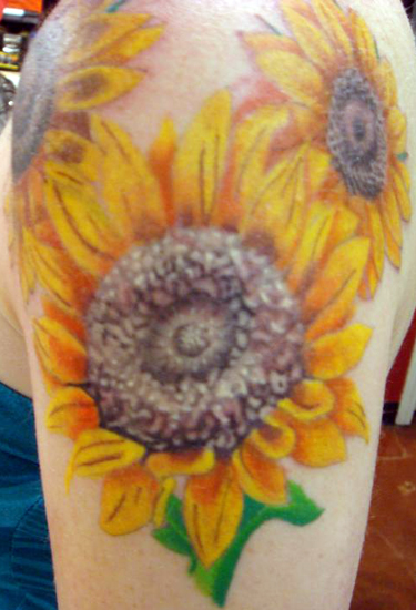 realistic sunflower tattoos