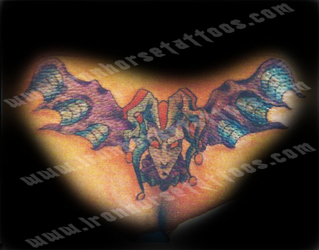 demonic tattoo. Comments: Demonic Joker on a