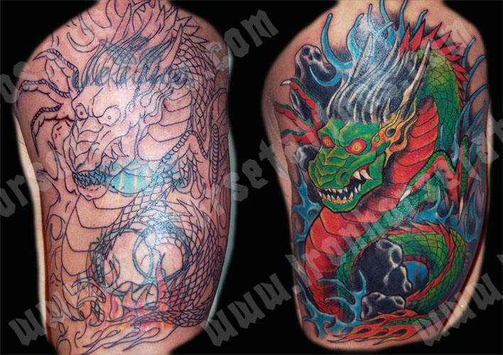 dragon tattoo color. Fantasy Dragon Tattoos,