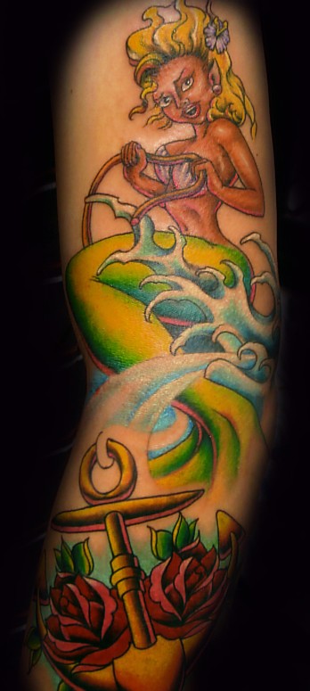 pin up girl tattoos sleeve. Jay Michalak - Mermaid Pin Up