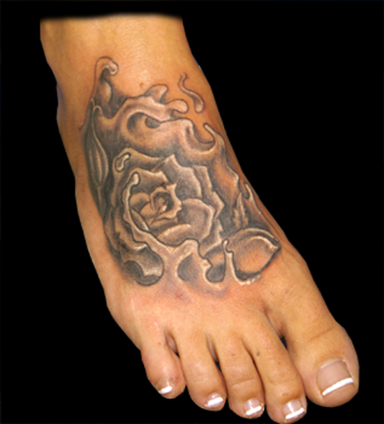 rose tattoos on foot. Flower Rose Tattoos,