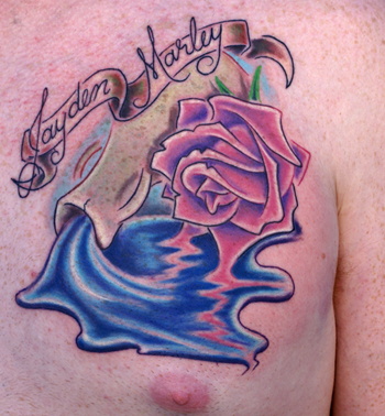 Jeff Johnson - aquarius rose. Large Image. Keyword Galleries: Color Tattoos, 