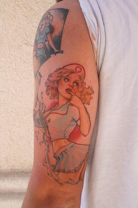 Jeff Norton Tattoos : Tattoos : Feminine : Nurse Pin Up