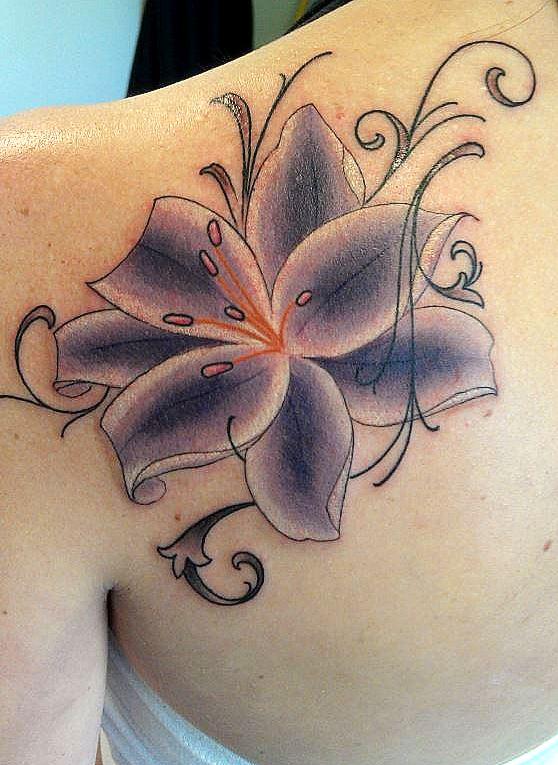 Jeff Norton Tattoos : Tattoos : Realistic : Realistic Lily Flower
