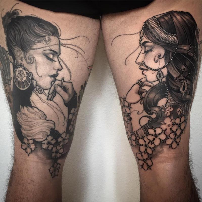 Jeff Norton Tattoos : Tattoos : Illustrations : Matching girls