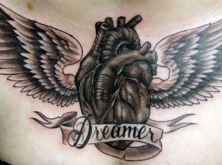 heart with wings tattoos. Wings Tattoos. dreamer