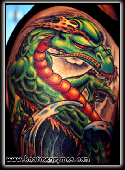 Ghostprint Gallery : Tattoos : Fantasy Dragon : Green Dragon