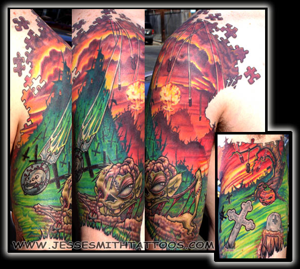 Tattoos · Jesse Smith. Zombie Half Sleeve
