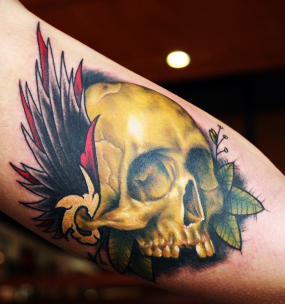 skull wings tattoos. Mick Squires - Realism Skull