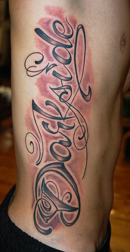 lettering tattoos on ribs. Rib Lettering Tattoo