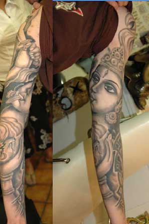 religious sleeve tattoo