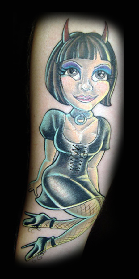 Hannah Aitchison And Her Lovely Cartoon Style Pin Up Tattoos