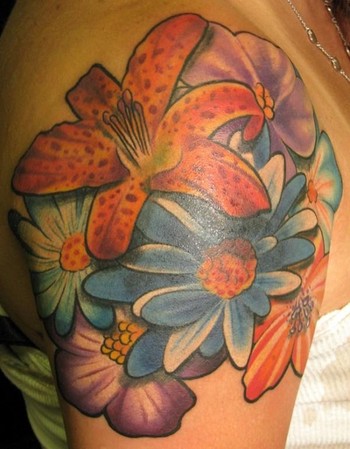 Keyword Galleries Color Tattoos Coverup Tattoos Flower Tattoos