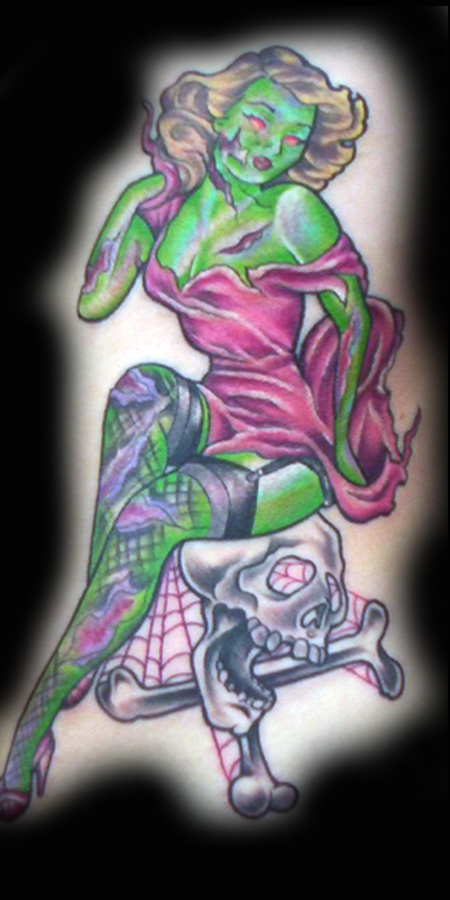 Looking for unique Evil Zombie tattoos Tattoos? Pin-Up Zombie Tattoo