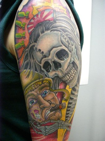 Chip Harris - Skeleton with Head Tattoo