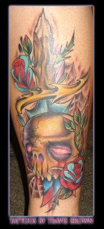 Travis Brown - skull and dagger neo traditional