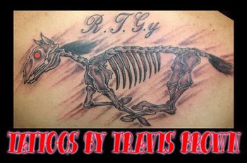 Travis Brown - horse skeleton tattoo