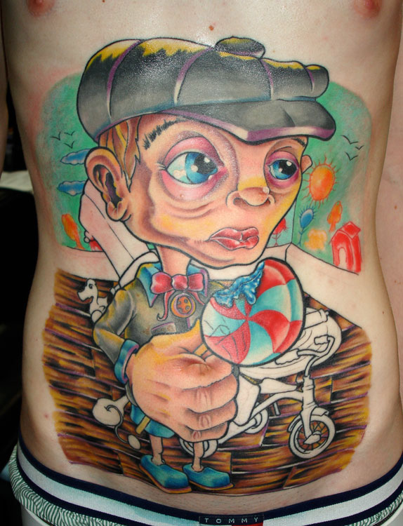 cartoon tattoo. Tags: Cartoon Tribal Tattoo