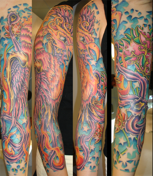 Comments this is a new school 3 4 sleeve its of a phoenix with negative 