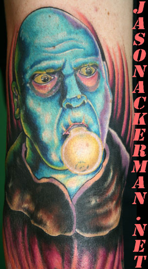 Jason Ackerman - uncle fester tattoo