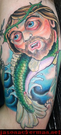 Jason Ackerman - jesus fish tattoo