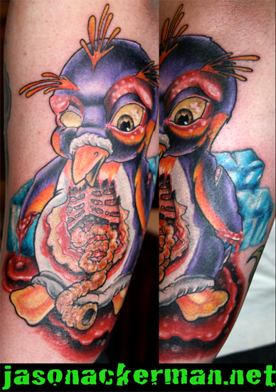 Jason Ackerman - gutted penquin tattoo!! 