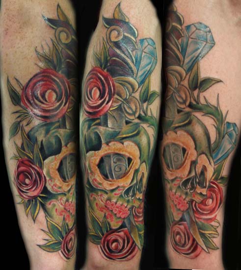 rose skull tattoo. rose vine tattoo. rose tattoos