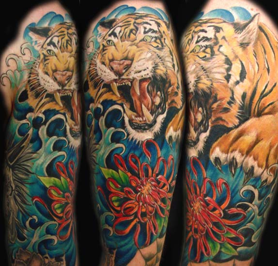 Placement Arm Comments tiger and chrysanthemum done over a year ago
